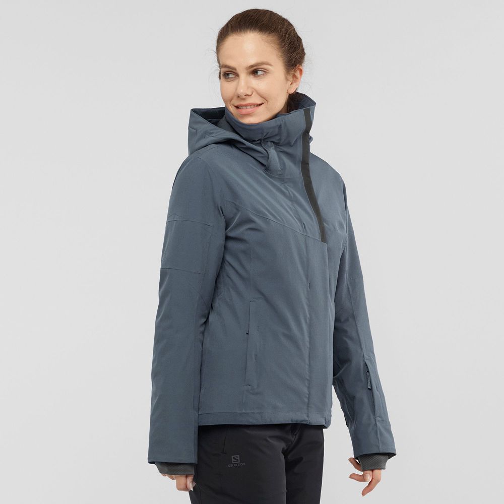 Veste De Ski Salomon Femme Grise / Noir - Salomon SPEED - France (6708-ZWJBH)